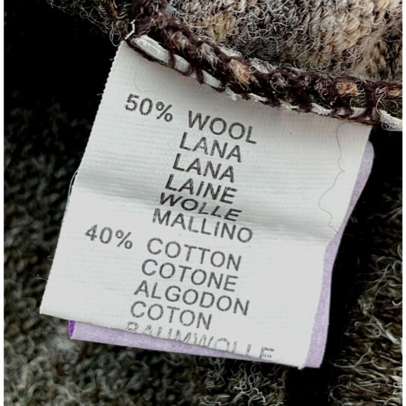 Vsign Italian Design LS Scoop Neck Plaid Brown Wool Blend Sweater Dress Small - Picture 6 of 8